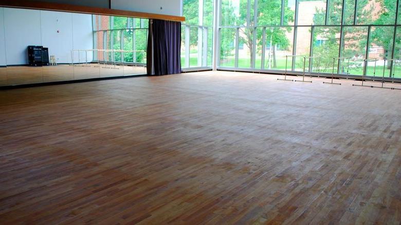 Dance studio in the Misciagna Family Center for Performing Arts at 十大网投平台信誉排行榜阿尔图纳分校